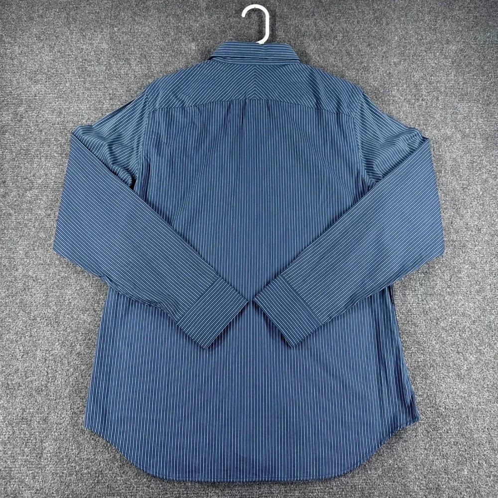 Banana Republic Button Down Mens M Blue Striped Slim Fit Long Sleeve Shirt NWT